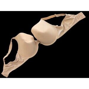 NO BOUNDARIES Beige Padded Underwire Bra Style #52460 Sz 42D Nylon Blend Comfy